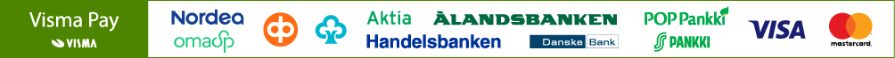 Visma Pay maksutavat banner: Pankkisiirrot, credit, debit.